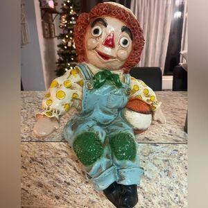 Vintage 1969 Raggedy Andy Shelf Sitter by Universal Statuary, 13"
